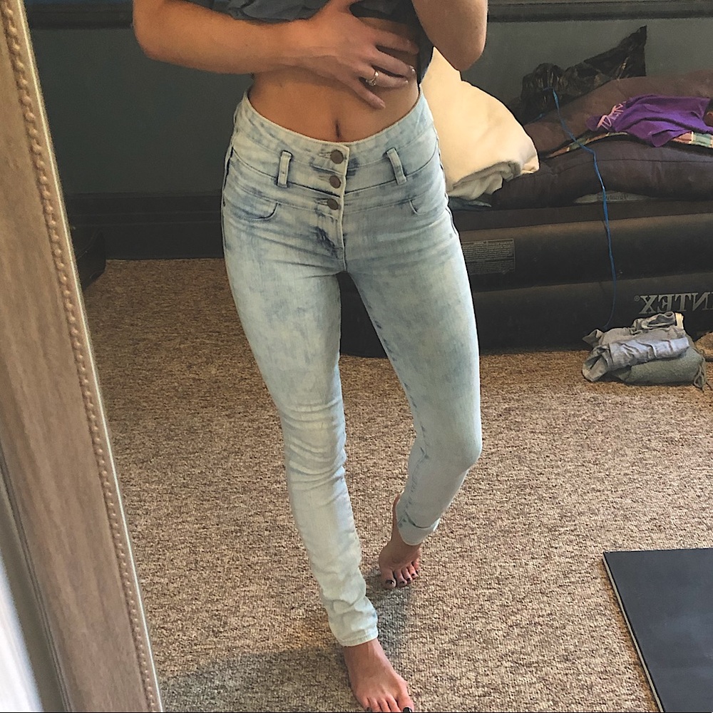 Refuge light blue high waisted skinny jeans